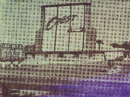 Crest Drive-In Theatre - From Old Postcard Rg (newer photo)